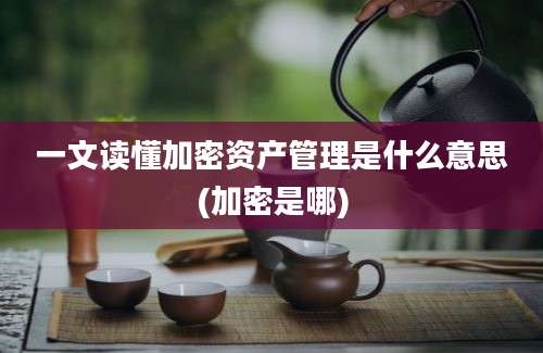 一文读懂加密资产管理是什么意思(加密是哪)