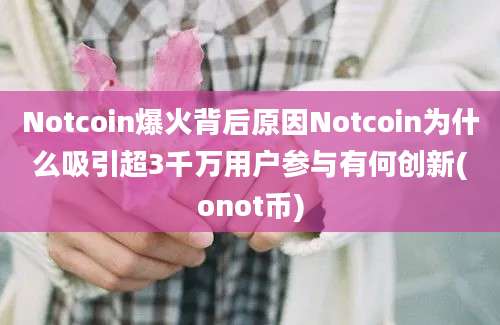 Notcoin爆火背后原因Notcoin为什么吸引超3千万用户参与有何创新(onot币)