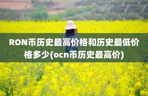 RON币历史最高价格和历史最低价格多少(ocn币历史最高价)