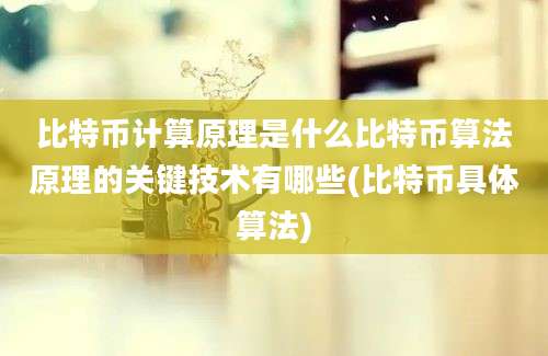 比特币计算原理是什么比特币算法原理的关键技术有哪些(比特币具体算法)