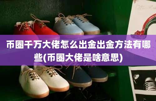 币圈千万大佬怎么出金出金方法有哪些(币圈大佬是啥意思)