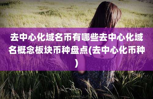去中心化域名币有哪些去中心化域名概念板块币种盘点(去中心化币种)