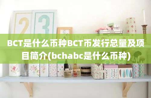BCT是什么币种BCT币发行总量及项目简介(bchabc是什么币种)