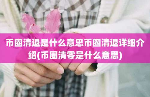 币圈清退是什么意思币圈清退详细介绍(币圈清零是什么意思)