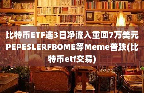 比特币ETF连3日净流入重回7万美元PEPESLERFBOME等Meme普跌(比特币etf交易)