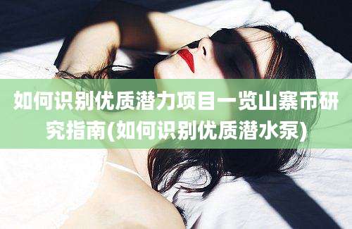 如何识别优质潜力项目一览山寨币研究指南(如何识别优质潜水泵)