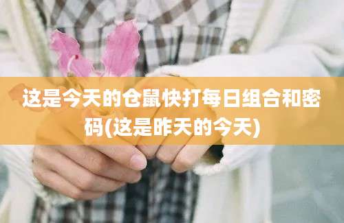 这是今天的仓鼠快打每日组合和密码(这是昨天的今天)
