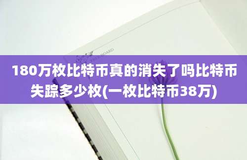 180万枚比特币真的消失了吗比特币失踪多少枚(一枚比特币38万)