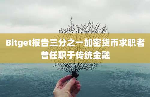 Bitget报告三分之一加密货币求职者曾任职于传统金融