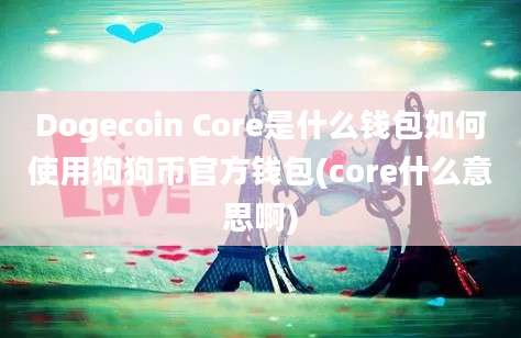 Dogecoin Core是什么钱包如何使用狗狗币官方钱包(core什么意思啊)