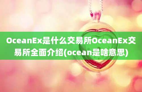 OceanEx是什么交易所OceanEx交易所全面介绍(ocean是啥意思)