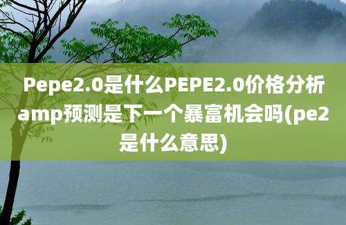 Pepe2.0是什么PEPE2.0价格分析amp预测是下一个暴富机会吗(pe2是什么意思)