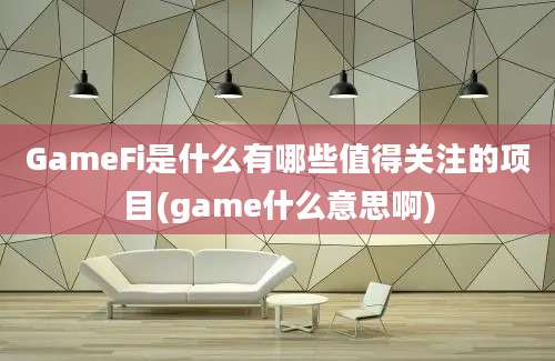 GameFi是什么有哪些值得关注的项目(game什么意思啊)