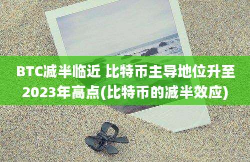 BTC减半临近 比特币主导地位升至2023年高点(比特币的减半效应)