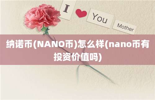 纳诺币(NANO币)怎么样(nano币有投资价值吗)