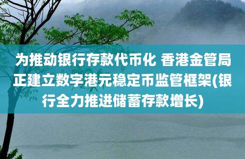 为推动银行存款代币化 香港金管局正建立数字港元稳定币监管框架(银行全力推进储蓄存款增长)