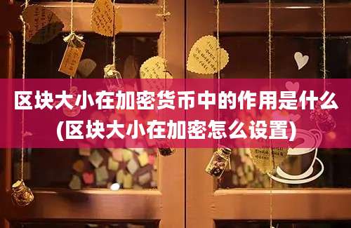 区块大小在加密货币中的作用是什么(区块大小在加密怎么设置)